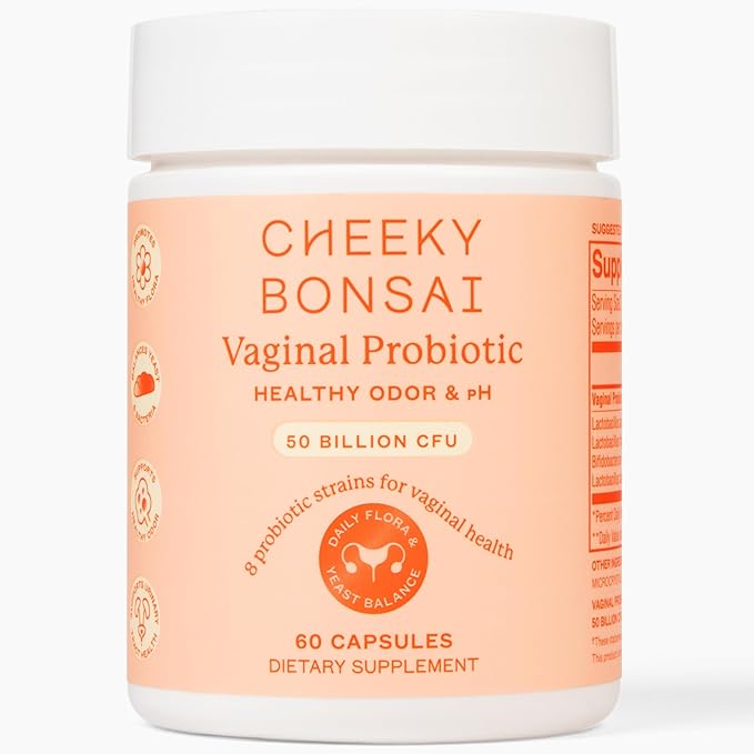 Cheeky Bonsai Vaginal Probiotic for Women pH Balance with Maximum Support 20 Billion CFU Probiotics - 8 Unique Strains for Her - Lactobacillus Blend - 60 Cap