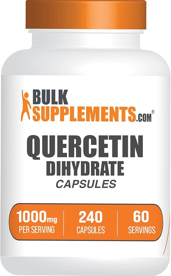 BulkSupplements.com Quercetin Dihydrate Capsules - Quercetin Supplements Antioxidants Supplement - 4 Capsules per Serving 240 Count (Pack of 1)