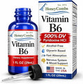 Vitamin B6 Liquid Drops 500% DV Pyridoxine B6 Supplement Alcohol Free Fast Absorbing B6 Vitamins for Energy Brain &amp Immune Support Made in the USA