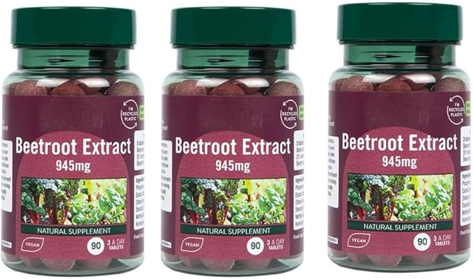 H and B Beetroot Extract Tablets 90 (Pack of 3 Total 270 Tablets)
