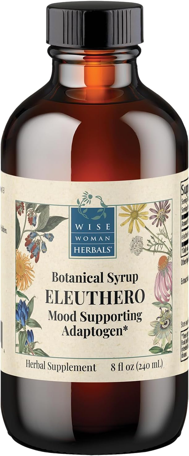 Wise Woman Herbals – Eleuthero Botanical Syrup (formerly Solid Extract) - 8 oz - Adrenal Health Daily Support Promotes Mental Endurance and Healthy Energy Levels Aid Temporary Stress Balanced Mood a