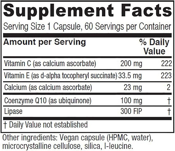 Vitanica Coq10 Extra Natural CoQ10 100mg Non-GMO Vegan 60 Capsules