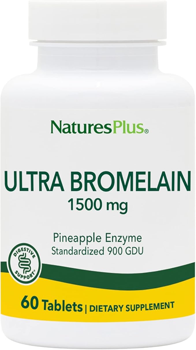 NaturesPlus Ultra Bromelain - 60 Tablets - 1500 mg of Pineapple Bromelain - Supports Digestive Health Joint Support &amp More - 60 Servings