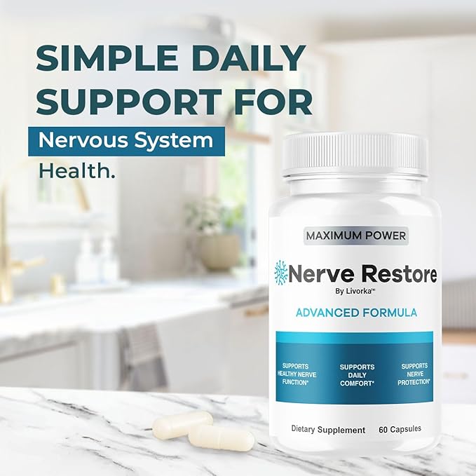 (5 Pack) Nerve Restore - Advanced Formula Capsules Natural Premium Formula Daily NerveRestore Pills Support Comfort Nerve Restored Vitamins Health Wellness 300 Capsules for 5 Months