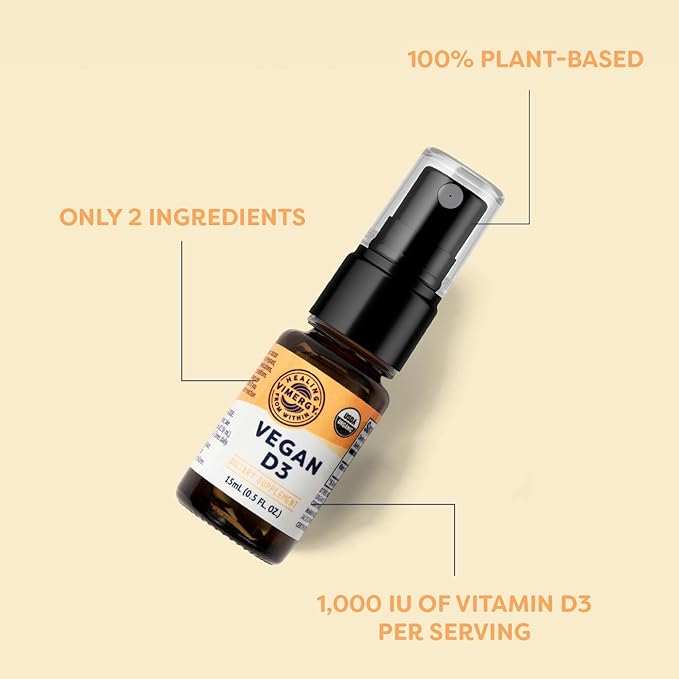 Vimergy Vegan D3 – Benefits Immune Function* – USDA Certified Organic Vegan Gluten-Free – 1000IU/Servings 96 Servings