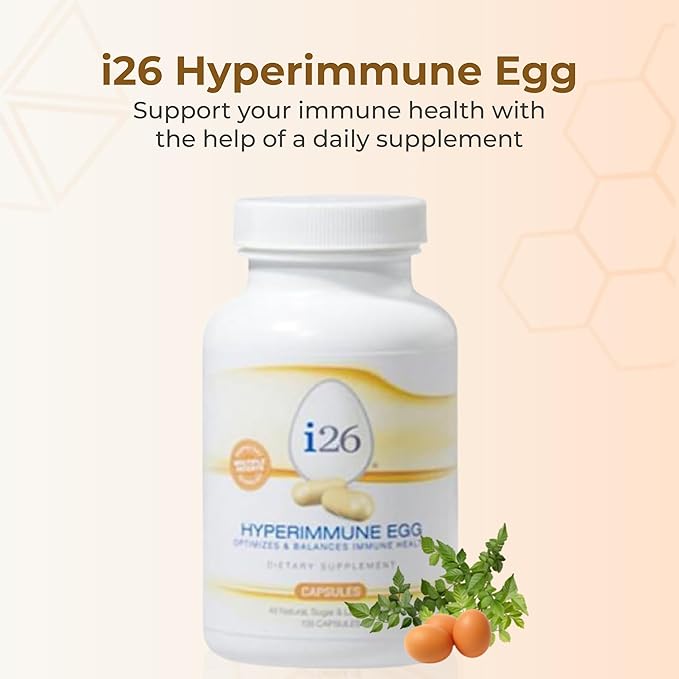 Youngevity i26® Hyperimmune Egg Capsules – Immune and Digestive Support – Hyperimmune Egg Powder Supplement – Non-GMO Gluten-Free Lactose-Free 135 Capsules