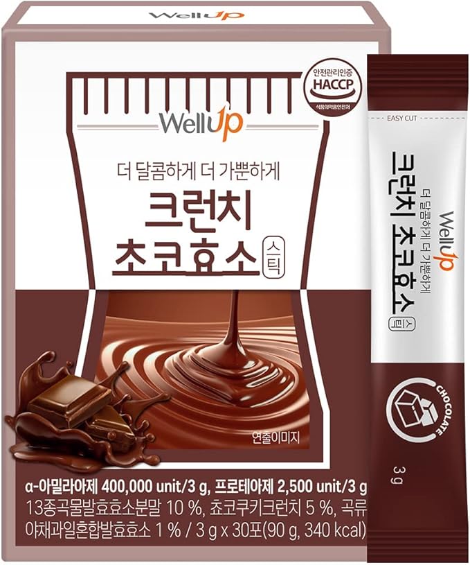 RAWEL Well Up Fermentation Digestive Enzymes (3g x 30ea) / Digest Faster with Pineapple/Crunch Choco