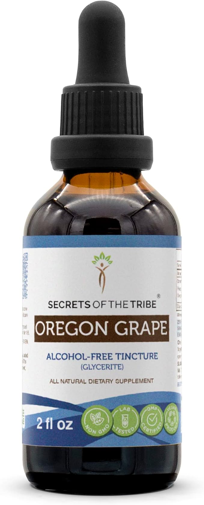 Secrets of the Tribe Oregon Grape Alcohol-Free Liquid Extract Responsibly farmed Oregon Grape (Mahonia aquifolium) Dried Root (2 FL OZ)