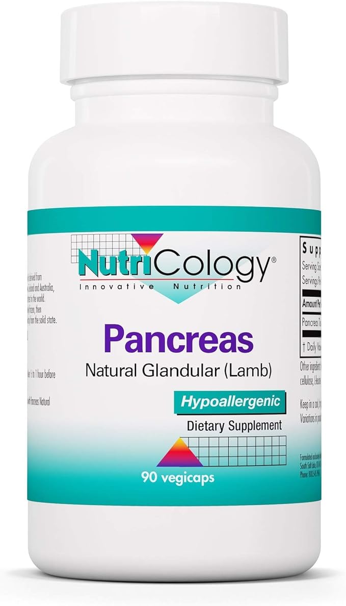 Nutricology Pancreas Lamb - Freeze Dried Pancreas Tissue - Supports Digestive System - Hypoallergenic Formula - 90 Servings - 90 Count