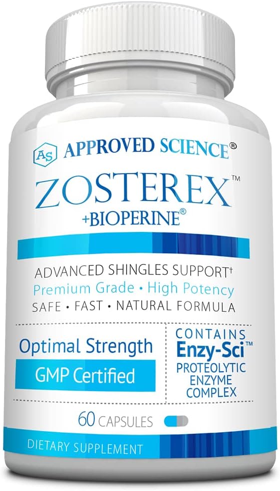 Approved Science Zosterex - Extra-Strength L-Lysine 1000mg Vitamin B Complex Zinc - Immune Support &amp Cold Sore Treatment - 60 Vegan Capsules - 1 Bottle