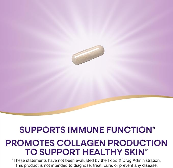Nature's Way Extra Strength(1) Vitamin C with Bioflavonoids Supports Immune Health* Promotes Collagen Production for Healthy Skin* 1000 mg per Capsule 250 Vegan Capsules (Packaging May Vary)