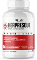 Re+Gen Nutrition HERPRESCUE Outbreak Support Supplement Cold Sore Care for Adults Natural Capsules w/Zinc Vitamin C &amp L lysine Amino Acid for Immune Health 120 Capsules