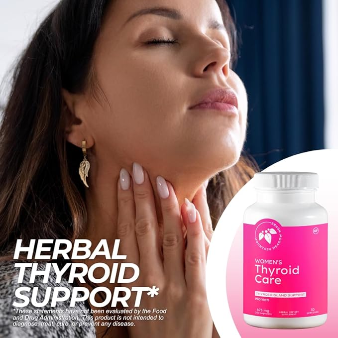 Mountain Meadow Herbs Women's Thyroid Care - Natural Herbal Supplement for Thyroid Function Hormone Balance &amp Wellness 120ct