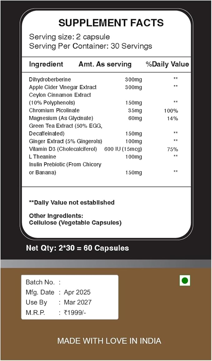 Bargad GLP-ONE Supplement Support GLP Active Natural Formula Support Natural GLP-one Levels and Promote Gut Health