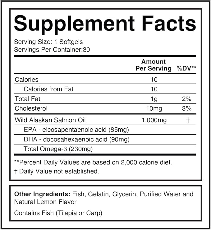 Dr. Colbert MD Wild Alaskan Salmon Omega-3 | 1000mg Salmon Oil | Omega-3 | DHA &amp EPA | 30 Day Supply | 30 Softgels