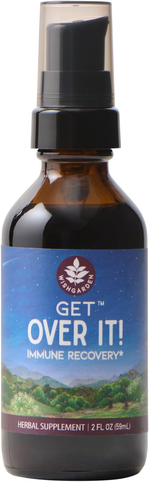 WishGarden Herbs Get Over It! - Herbal Immunity Recovery Supplement &amp Immune Booster Tincture Provides Immunity Boost to Help Eliminate Stubborn Conditions Immune Support Lung Support Biotic