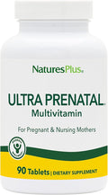 NaturesPlus Ultra Prenatal Multivitamin - 800 mcg Folate 90 Vegetarian Tablets - Prenatal Supplement with Iron Iodine Calcium &amp B-Complex Vitamins - Gluten-Free - 45 Servings