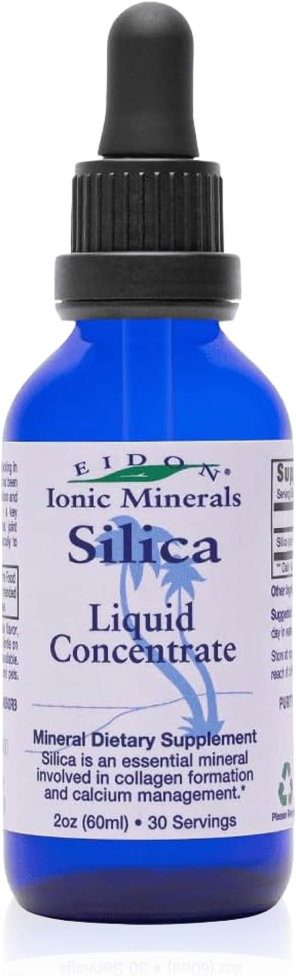 Eidon Liquid Silica Mineral Concentrate - Silica Supplement for Hair Skin and Nails Supplement Drops to Support Collagen Production &amp Hair Loss for Women &amp Men Helps Manage Calcium - 2 oz