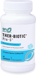 Klaire Labs SFI Health Pro-5 Probiotic - 25 Billion CFU High Dose Multispecies Gut Recolonization Support for Men &amp Women Hypoallergenic &amp Dairy-Free (60 Capsules)