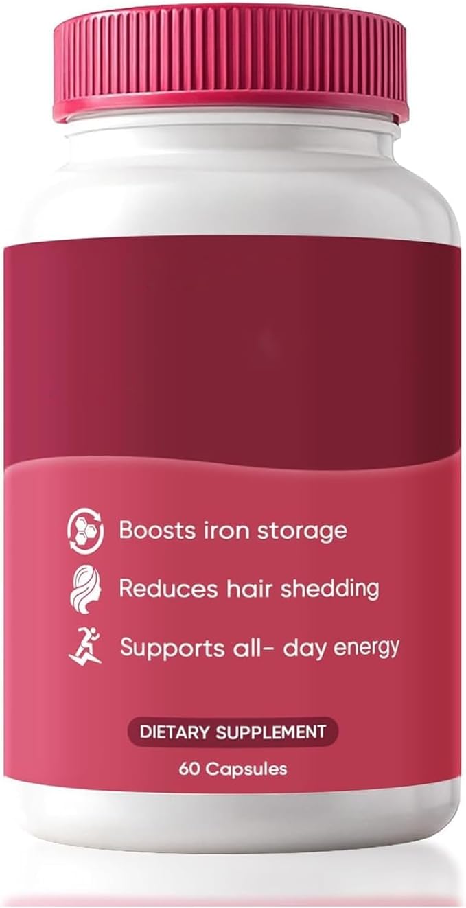 Ferrin Supplement - Daily Iron Support Capsules with Iron Bisglycinate Lactoferrin Vitamin C B12 and Gentle Absorption (1)