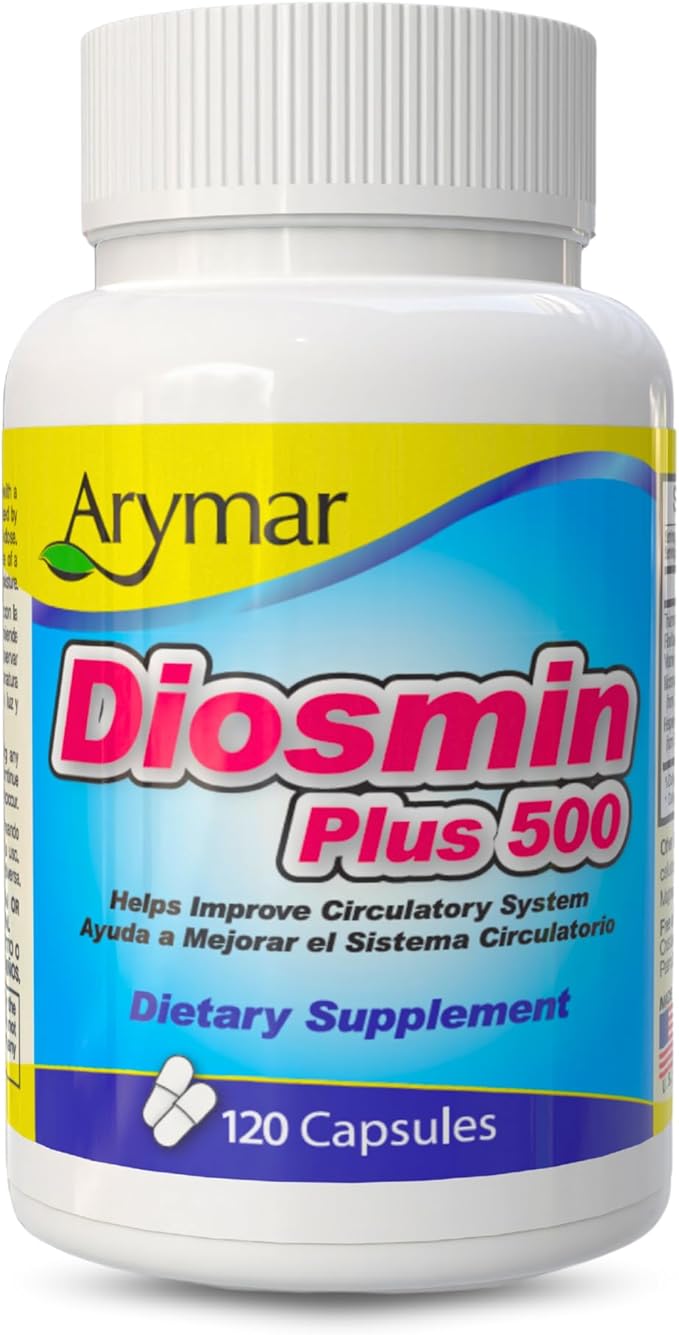 Arymar Diosmin Plus 500 - Circulatory System Support Supplement 500mg 120 Capsules