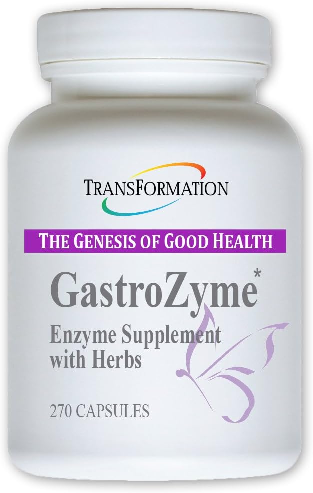 TRANSFORMATION THE GENESIS OF GOOD HEALTH - GastroZyme Supplement Uniquely Formulated with Enzymes &amp Papaya Leaf rhodiola rosea Herbs Soothes &amp relieves Gastrointestinal discomfort 270 Cap