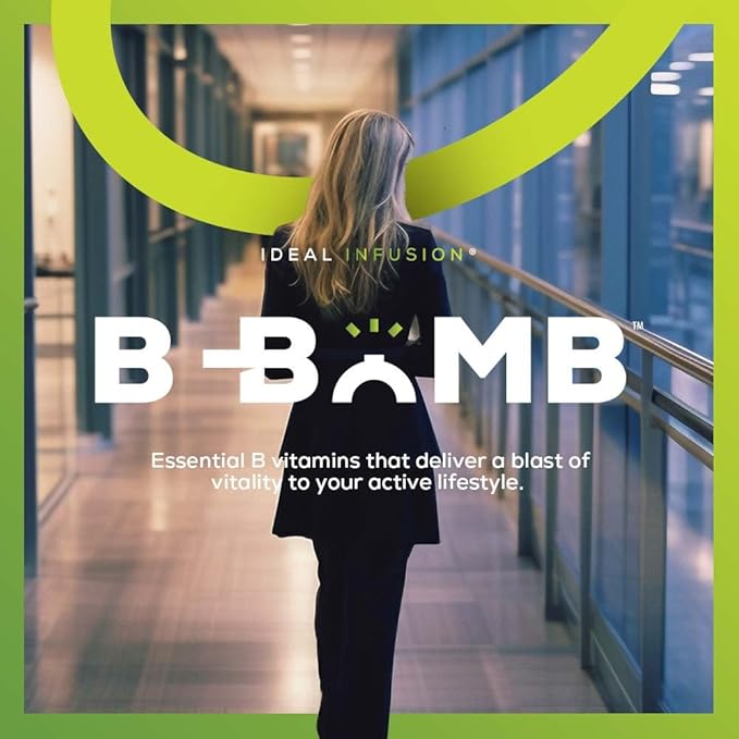 Ideal Infusion B-Bomb Vitamin B12 + B Complex Liquid Spray: Methylcobalamin with Adenosylcobalamin: Energy &amp Mood Support Sugar-Free Vegan Organic Spearmint Flavor