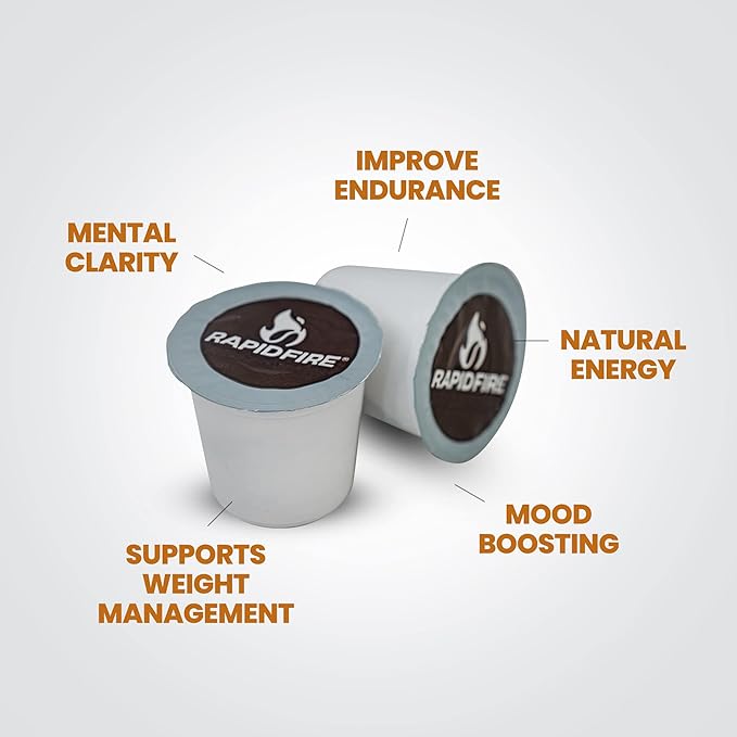 Rapid Fire Ketogenic Caramel Macchiato Keto Coffee Mix &amp Pods Supports Energy &amp Metabolism Weight Loss Diet 15 Servings 7.93oz &amp 16 Count K Cups