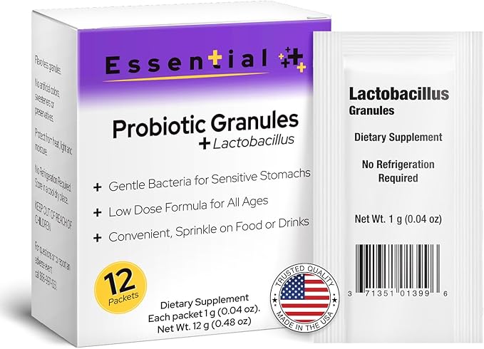 Lactobacillus Probiotics for Women and Men 12 Packets with Lactobacillus Acidophilus &amp Bulgaricus Probiotic Dietary Supplements Granules for Daily Gut Support Digestive Health &amp Internal Bal