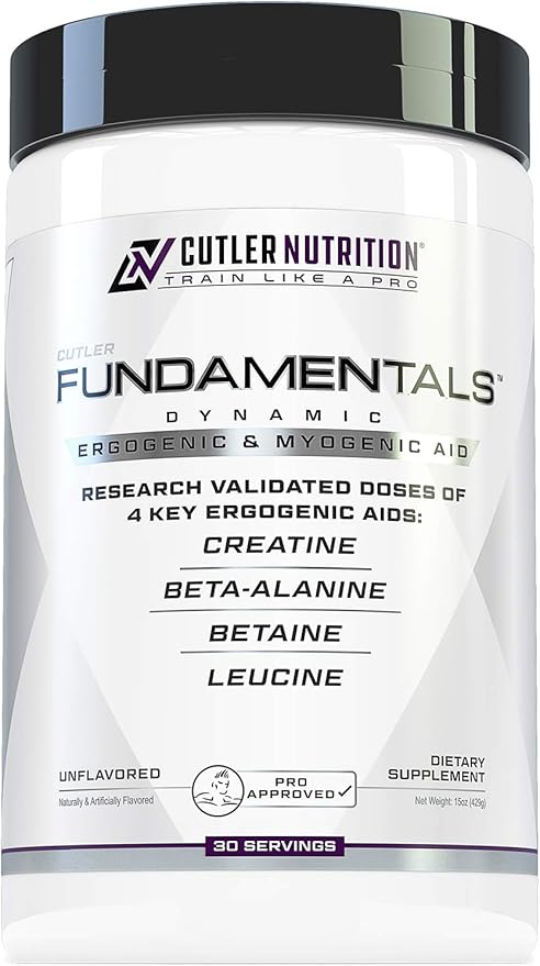 Fundamentals Intra or Post Workout Recovery Drink: 4 Key Ergogenic Aids for Maximum Performance and Muscle Growth: Creatine Beta-Alanine Betaine and Leucine 30 Servings Unflavored