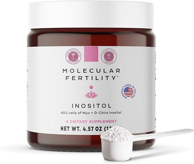 Myo-Inositol &amp D-Chiro Inositol Powder - Fertility Supplement for Women &amp Men - 40:1 Ratio Hormone Balance Reproductive Support Glucose Metabolism - Unflavored - 30 Day Supply