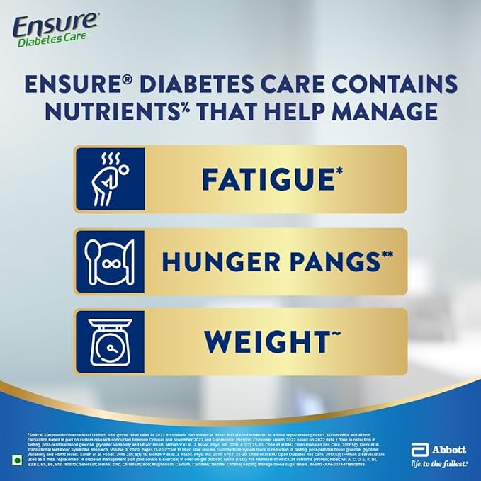 Ensure Diabetes Care Chocolate Flavored Nutrition Drink Mix for Blood Sugar Control 400g Box Pack of 2