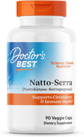 Doctor's Best Natto Serra for Men &amp Women - Nattokinase and Serrapeptase Enzyme Supplement Caps for Circulatory &amp Immune Health Support Optimal Digestive Absorption Non GMO Vegan - 90 Veg