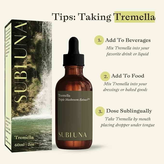 Tremella Mushroom Tincture Beautifying Antioxidant Supplement 2oz