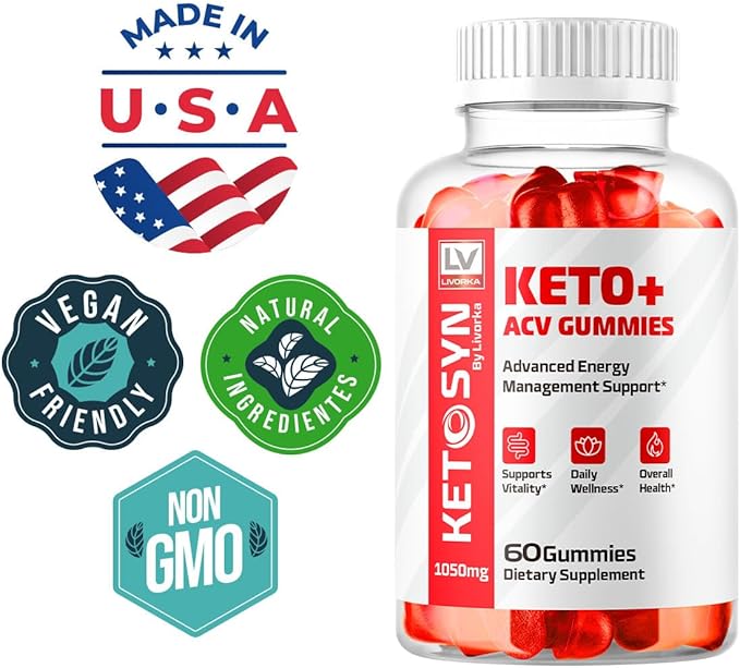 LIVORKA (2 Pack) Ketosyn ACV Gummies Keto Syn Gummies Ketosyn Keto Plus ACV Gummies Ketosyn Keto ACV Gummies Keto Syn ACV Gummies 1050 MG Keto ACV Gummies Ketosyn 120 Gummies for 2 Months