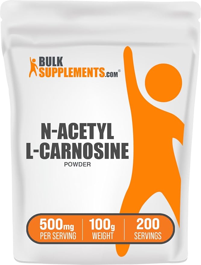 BulkSupplements.com N-Acetyl L-Carnosine Powder - Carnosine Supplement N-Acetyl Carnosine 500mg - Gluten Free 500mg per Serving 100g (3.5 oz) (Pack of 1)
