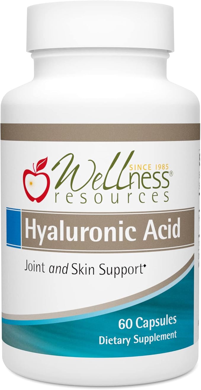 Wellness Resources Hyaluronic Acid from Rooster Comb 100% Natural Source Low Molecular Weight (60 Capsules)