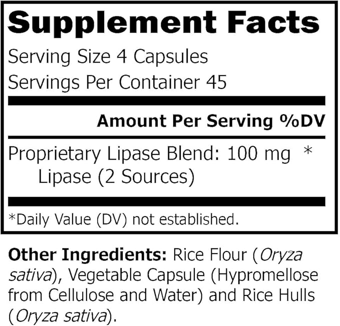 Lipase Formula 180 caps.