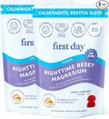 First Day Teens’ Nighttime Reset Calming Magnesium Gummies – Sleep Aid Supports Peaceful Rest Balanced Mood &amp Energy – Supplement with Magnesium Citrate Affron &amp No Melatonin – 60-Day Supply
