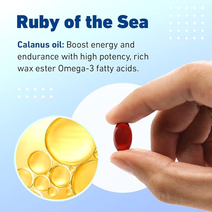 Marine Oil Supplement - All Natural Calanus Oil Astaxanthin Omega-3 and Fatty Acids - Heart and Brain Health Nutritional Supplements