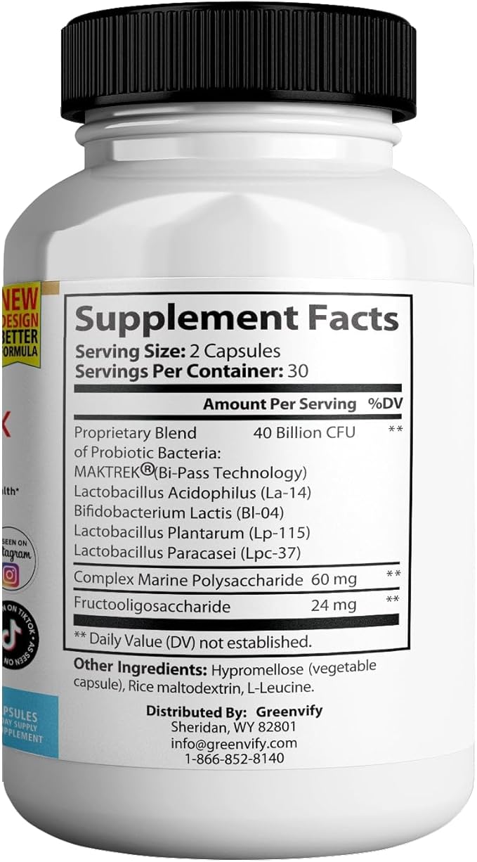 DentimPure Max Extra Strength Probiotic Supplement with 40 Billion CFU – Supports Teeth Gums Ear Nose Throat &amp Digestive Health – 60 Capsules (4)