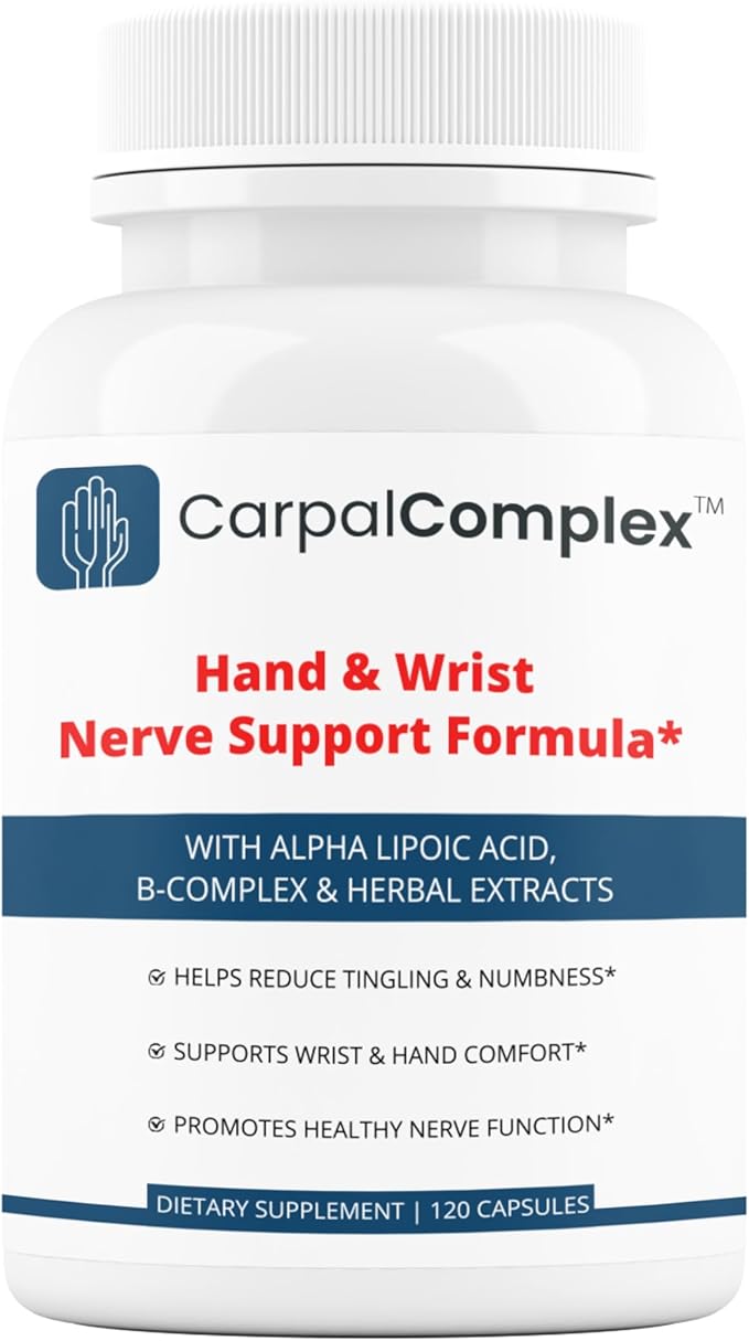 Carpal Complex – Carpal Tunnel Nerve Support Supplement – Alpha Lipoic Acid + B Complex – Helps Reduce Tingling &amp Numbness – 120 Capsules