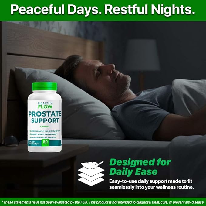 SPRESSO (1 Pack) Healthy Flow Capsules All Natrual Prostate Support Supplement Pills with Premium Ingredients Official HealthyFlow for Maximum Strength Overall Health &amp Wellness (60 Capsules)