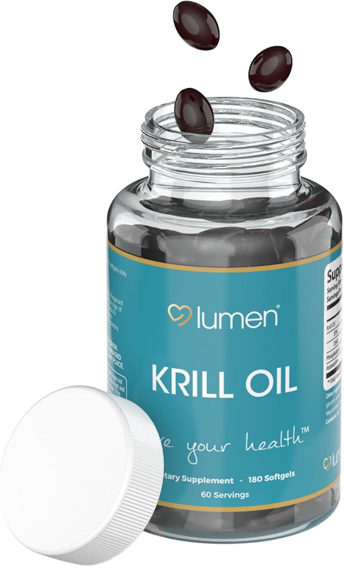 Lumen Naturals Krill Oil for Women – with EPA DHA &amp Phospholipids – 180 Softgels – 60 Servings – Non-GMO Gluten-Free and Made for Daily Wellness Support (180 Count (Pack of 1))