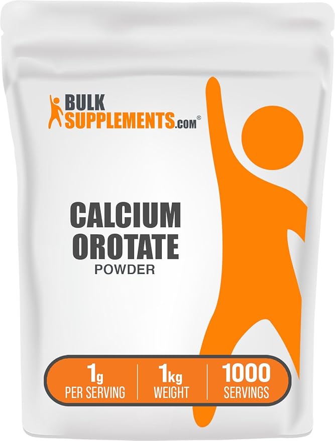 BulkSupplements.com Calcium Orotate Powder - Calcium Supplement High Bioavailability - Unflavored &amp Gluten Free 1g per Serving 1kg (2.2 lbs) (Pack of 1)