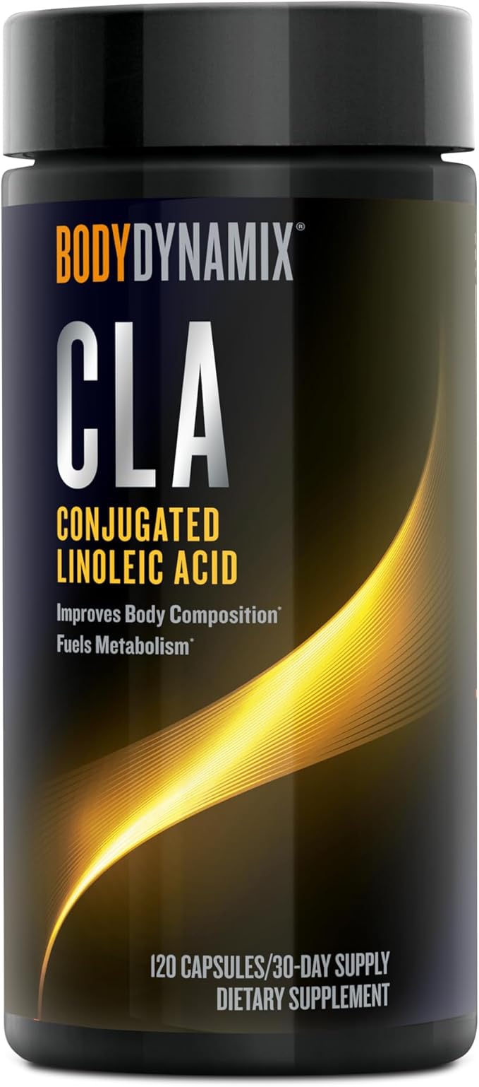 BodyDynamix CLA Conjugated Linoleic Acid Fuels Energy and Fat Metabolism Improves Body Composition 120 Count