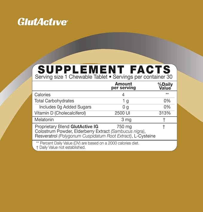 IG-Gold 750mg | Colostrum | Healthy Immune Function Protect Regenerate &amp Strengthen Sleep Aid Gut Restore | Melatonin + Vitamin D + Resveratrol + Cysteine Elderberry (Sauco). (30ct)