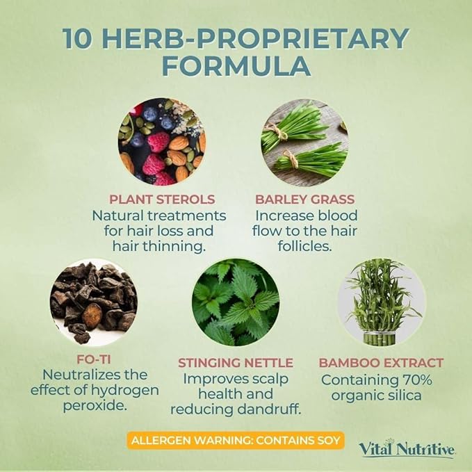Vital Hair Complex -Hair Growth Vitamins for Women and Men -Biotin &amp Vitamin B -Hair Growth Supplement for Healthy Hair Skin &amp Nails -Hormone &amp Gluten Free -Hair Vitamins for Women