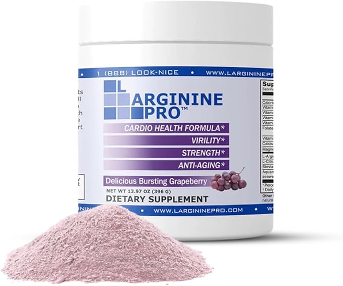 L-ARGININE PRO 3-Pack Grape Raspberry &amp Orange Jars | Blood Flow | Pre-Workout Drink | Vitamins C B6 B12 K &amp More