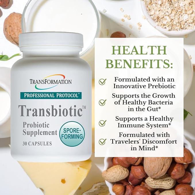 Transformation The Genesis of Good Health Enzyme Transbiotic Probiotic Supplement Advanced Formula for Gut Flora Balance GI Tract Health Benefits High Potency Prebiotic &amp Probiotic Blend Non-